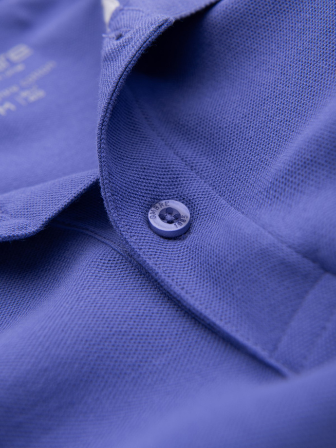 BASIC men's single color pique knit polo shirt - purple V12 OM-POBS-0100