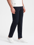 Spodnie męskie eleganckie chino SLIM FIT - granatowe V3 OM-PACP-0191