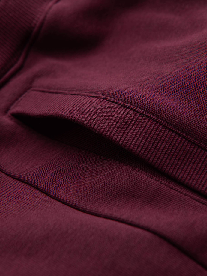 Men's pre-knee BASIC sweat shorts - maroon V3 OM-SRBS-0149