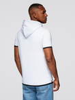 Men's SLIM FIT T-shirt with round neckline and logo - white V1 OM-TSCT-0220