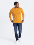 Men's knitted half turtleneck with viscose - mustard V5 OM-SWTN-0100