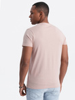 Męski t-shirt bawełniany z nadrukiem California - różowy V2 OM-TSPT-0128