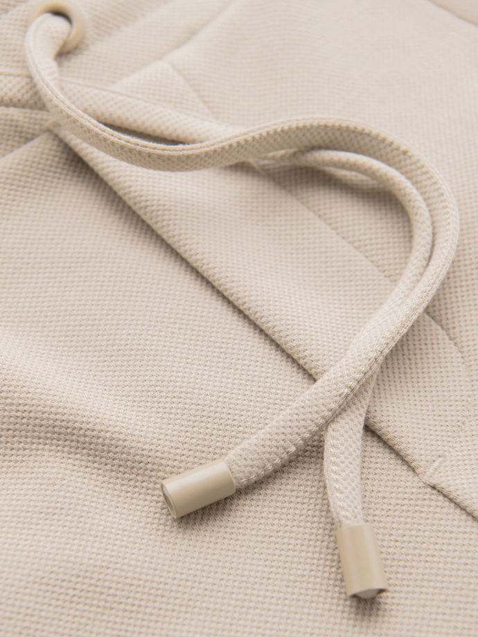 Men's knit shorts with rolled up legs - sand V3 OM-SRCS-0170
