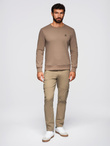 Unbuttoned men's sweatshirt with stand-up collar and hood - black V1 OM-SSZP-0216