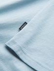 T-shirt męski klasyczny bawełniany BASIC - jasnoniebieski V19 OM-TSBS-0146
