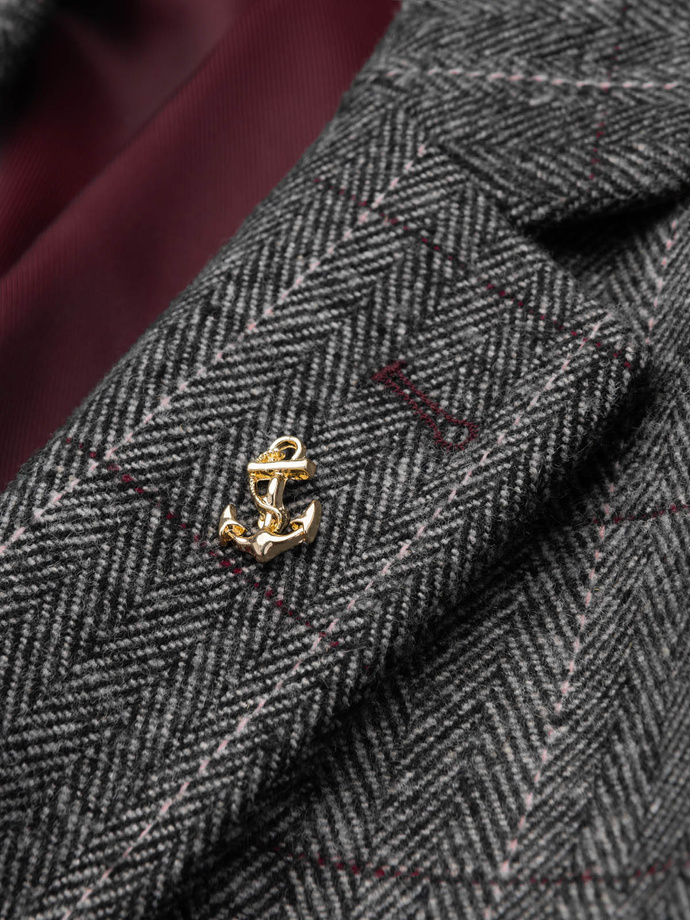 Decorative metal clothing pin anchor - gold V1 OU-ACPN-0114
