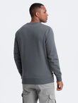 Nierozpinana męska dresowa bluza BASIC – grafitowa V11 OM-SSBN-0159