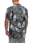 Men's viscose patterned short sleeve shirt OM-SHPS-0113 - black/white V2