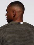 Knitted monochrome men's viscose cardigan - navy blue V1 OM-SWCD-0126
