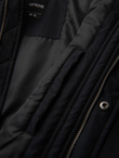 Men's faux leather jacket with ribbed bottom hem - black V2 OM-JAFL-0109