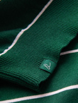 Casualowy sweter męski w poziome paski – zielony V4 OM-SWSW-0143