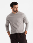 Men's longsleeve with "waffle" texture - ash V7 OM-LSCL-0109