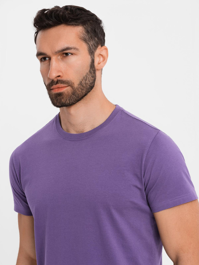 Men's classic cotton BASIC T-shirt - purple V13 OM-TSBS-0236