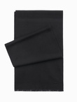Monochrome men's scarf with tassels - black V1 OM-ACSF-0116