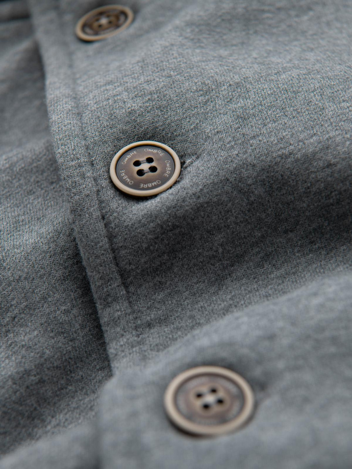 Washed men's sweatshirt with decorative stitching at the neckline - navy blue V4 OM-SSDS-0131