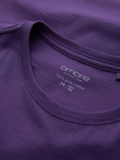 Męski klasyczny bawełniany T-shirt BASIC - fioletowy V13 OM-TSBS-0146