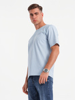Men's LOOSE FIT t-shirt with pocket - blue V4 OM-TSCT-0171 