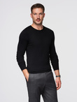 Classic men's sweater with round neckline - black V2 OM-SWBS-0106