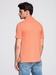 Men's BASIC single color pique knit polo shirt - peach V19 OM-POBS-0100