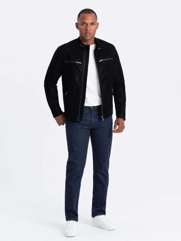 Klasyczne męskie jeansowe spodnie REGULAR FIT – indygo V1 OM-PADP-0152