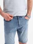 Denim men's shorts with a classic cut - light blue V2 OM-SRDS-0171