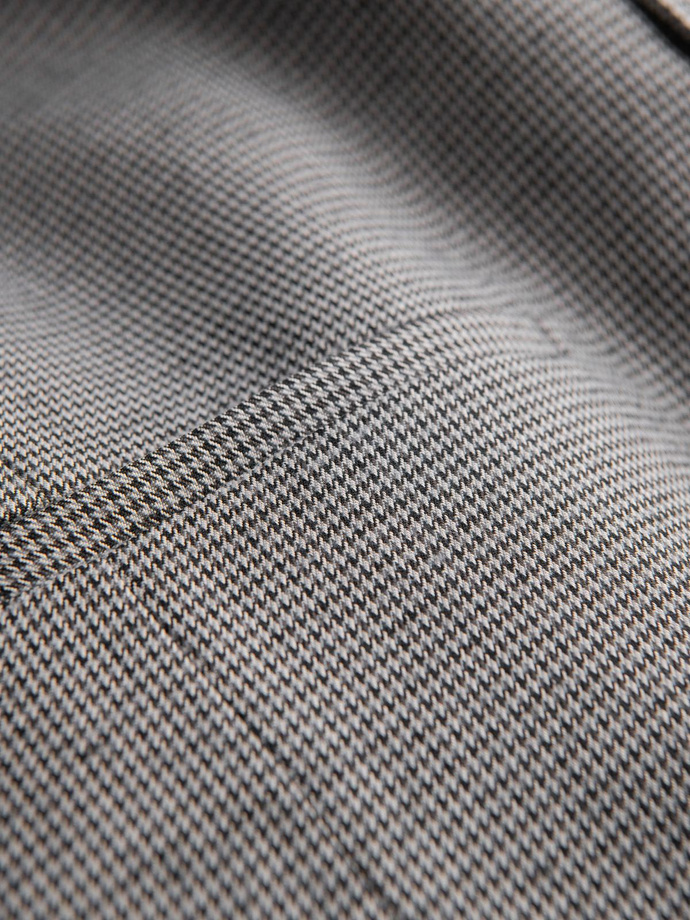 Żakardowa kamizelka męska casual bez klap - szara V2 OM-BLZV-0111