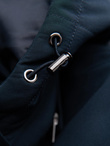 Men's quilted jacket with high zipped hood - black V1 OM-JAHP-0238
