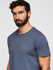 T-shirt męski klasyczny bawełniany BASIC - niebieski denim V7 OM-TSBS-0236