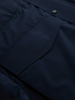 Men's winter jacket with detachable hood made of waterproof material - navy blue V1 OM-JAHP-0306