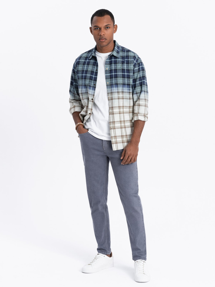 Men's denim pants without rubbing SLIM FIT - navy blue V4 OM-PADP-0148