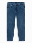 Men's CARROT FIT denim pants with decorative darts - dark blue V2 OM-PADP-0227 