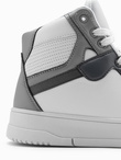 Buty męskie sneakersy z wysoką cholewką – szare V2 OM-FOSH-0139