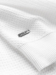 Sweter męski RELAXED FIT z dzianiny o diamentowym splocie – złamana biel V1 OM-SWSW-0110