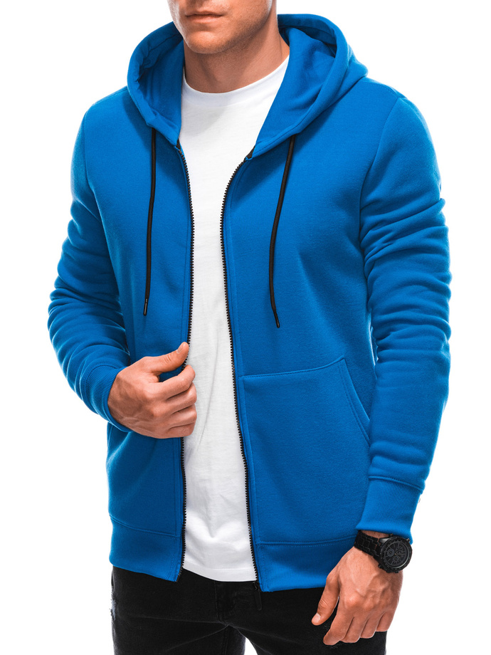 Bluza męska rozpinana z kapturem EM-SSZP-22FW-015 - niebieska V1