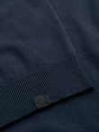 Men's sweater with viscose and spread neckline - navy blue V4 OM-SWZS-0124 