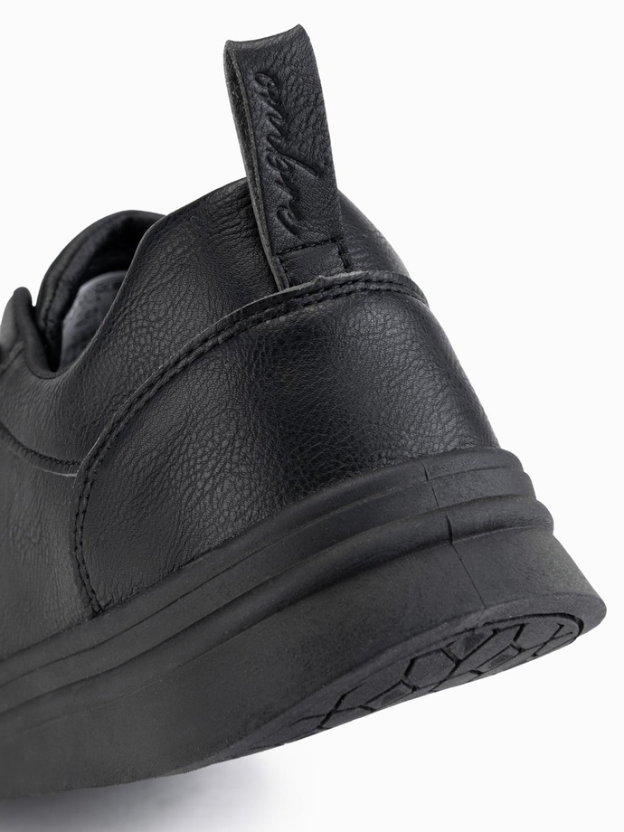Męskie monochromatyczne buty w stylu sportowym z przeszyciami – czarne V4 OM-FOCS-0159 