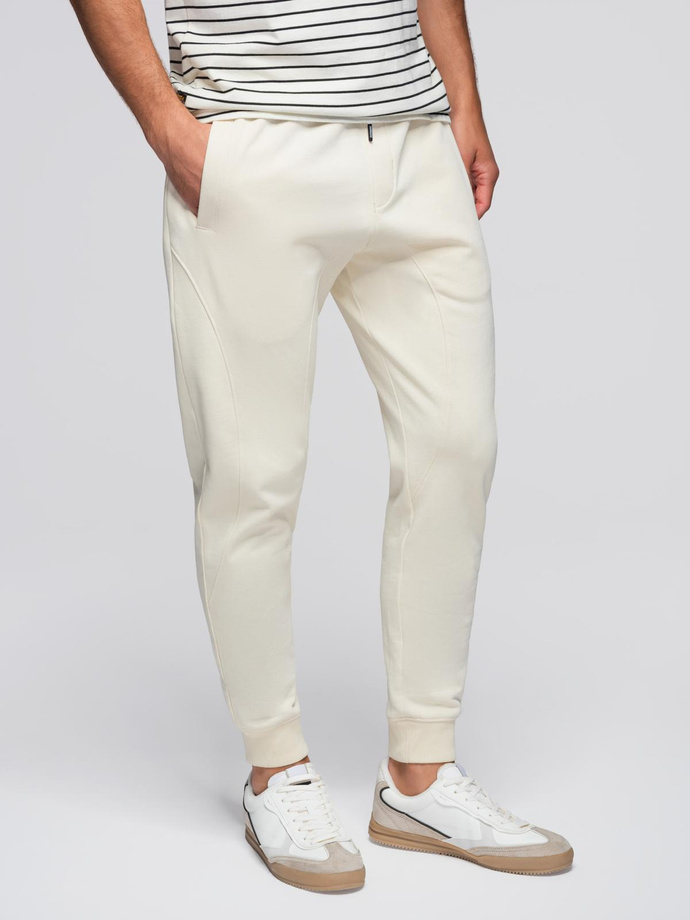 Men's jogger sweatpants - cream V11 OM-PABS-0173