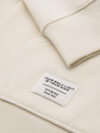 Męska bluza dresowa BASIC rozpinana z kapturem - kremowa V11 OM-SSBZ-0178