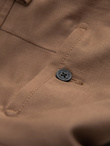 Spodnie męskie chino SLIM FIT z delikatną teksturą - brązowe V2 OM-PACP-0190